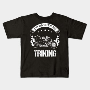 Retro Triker Trike Motorcycle Rather be Triking Motor Trikes Gift Patch Kids T-Shirt